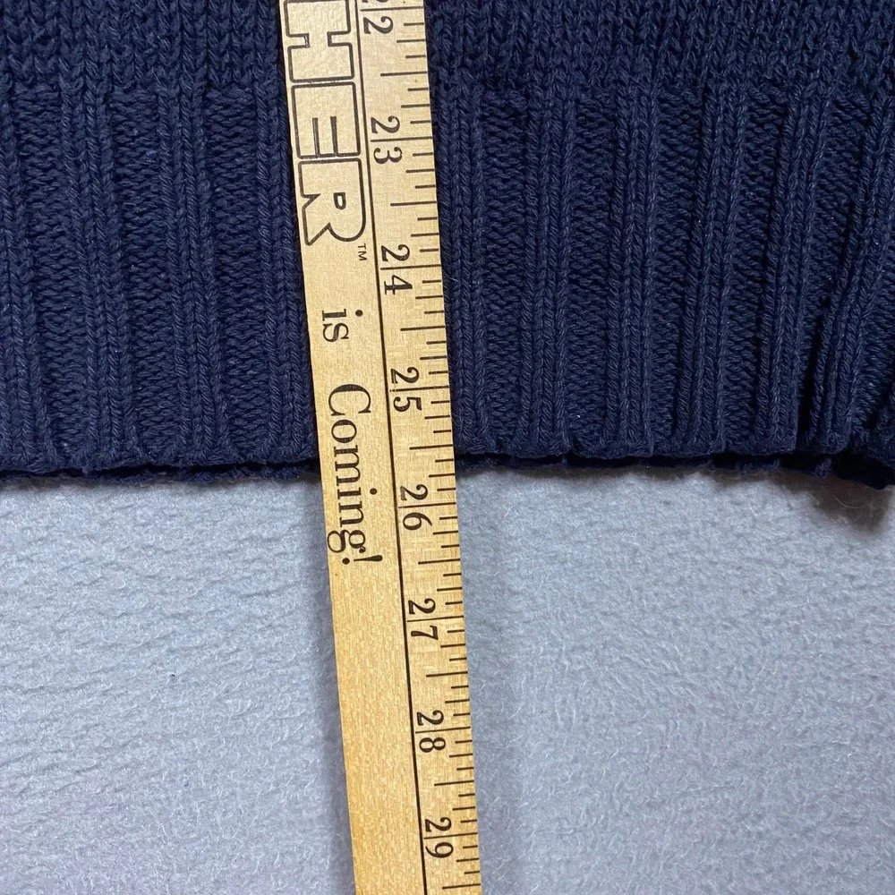 Vintage Polo Ralph Lauren Sweater Mens Large Blue Cotton Knit Crewneck Pony Logo
